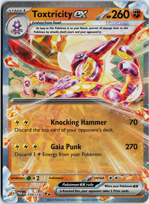Carta Pokémon Toxtricity ex · Paradox Rift #100/182 (NM) — pieza única en Moon's Collectibles México