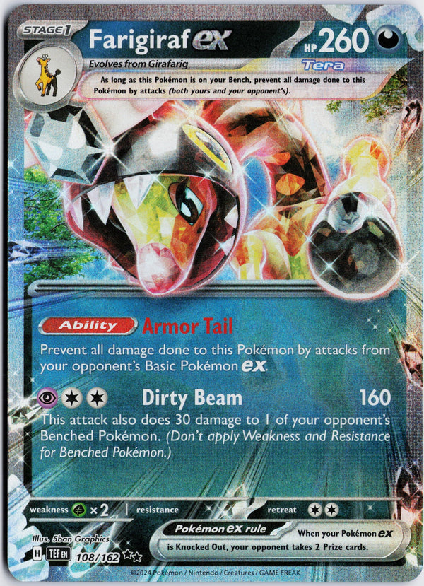 Carta Pokémon Farigiraf ex · Temporal Forces #108/162 (NM) — pieza única en Moon's Collectibles México