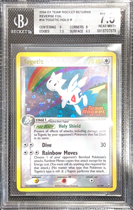 Carta Pokémon Togetic · Team Rocket Returns #14/109 (BGS 7.5) — pieza única en Moon's Collectibles México