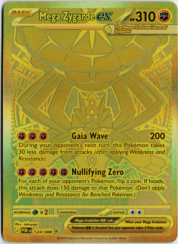 Carta Pokémon Mega Zygarde ex · Perfect Order #124/088 (NM) — pieza única en Moon's Collectibles México