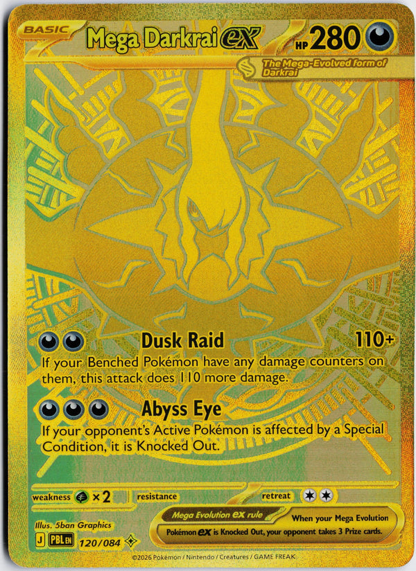 Carta Pokémon Mega Darkrai ex · Pitch Black #120/084 (NM) — pieza única en Moon's Collectibles México