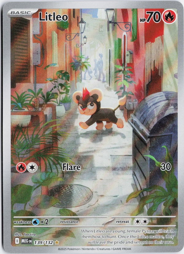 Carta Pokémon Litleo · Mega Evolution #139/132 (NM) — pieza única en Moon's Collectibles México