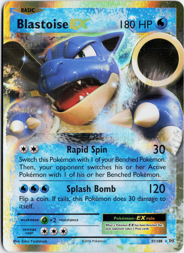 Carta Pokémon Blastoise-EX · Evolutions #21/108 (HP) — pieza única en Moon's Collectibles México