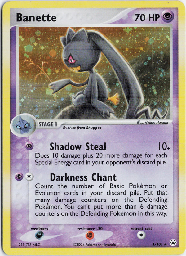Carta Pokémon Banette · Hidden Legends #1/101 (NM) — pieza única en Moon's Collectibles México