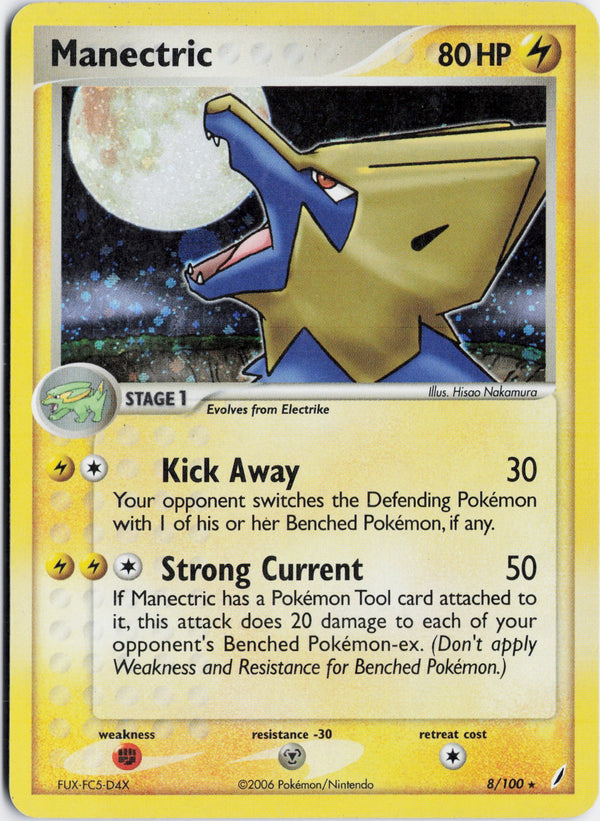 Carta Pokémon Manectric · Crystal Guardians #8/100 (NM) — pieza única en Moon's Collectibles México