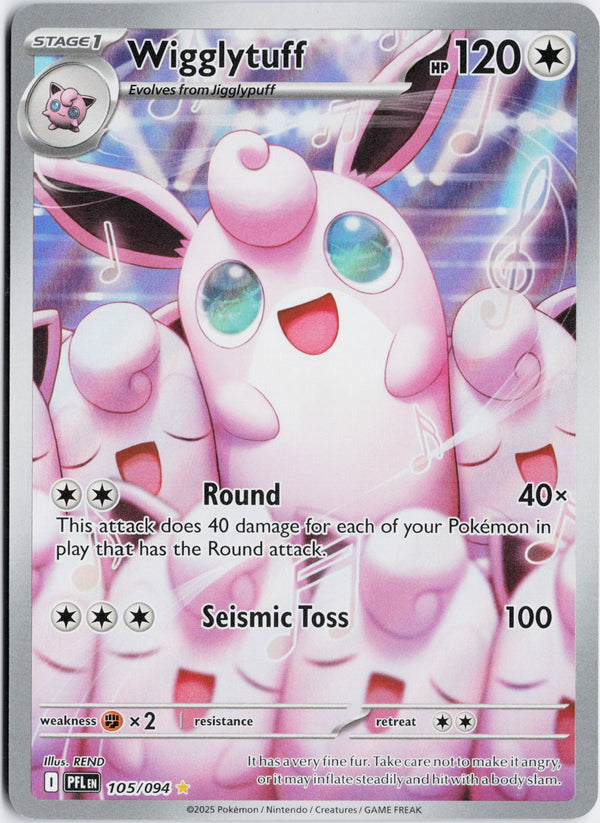 Carta Pokémon Wigglytuff · Phantasmal Flames #105/094 (NM) — pieza única en Moon's Collectibles México