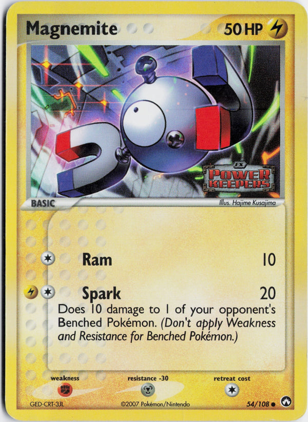 Carta Pokémon Magnemite · Power Keepers #54/108 (MP) — pieza única en Moon's Collectibles México
