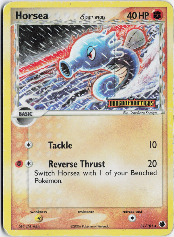 Carta Pokémon Horsea δ · Dragon Frontiers #31/101 (DMG) — pieza única en Moon's Collectibles México