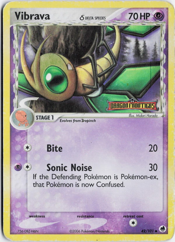 Carta Pokémon Vibrava δ · Dragon Frontiers #42/101 (DMG) — pieza única en Moon's Collectibles México