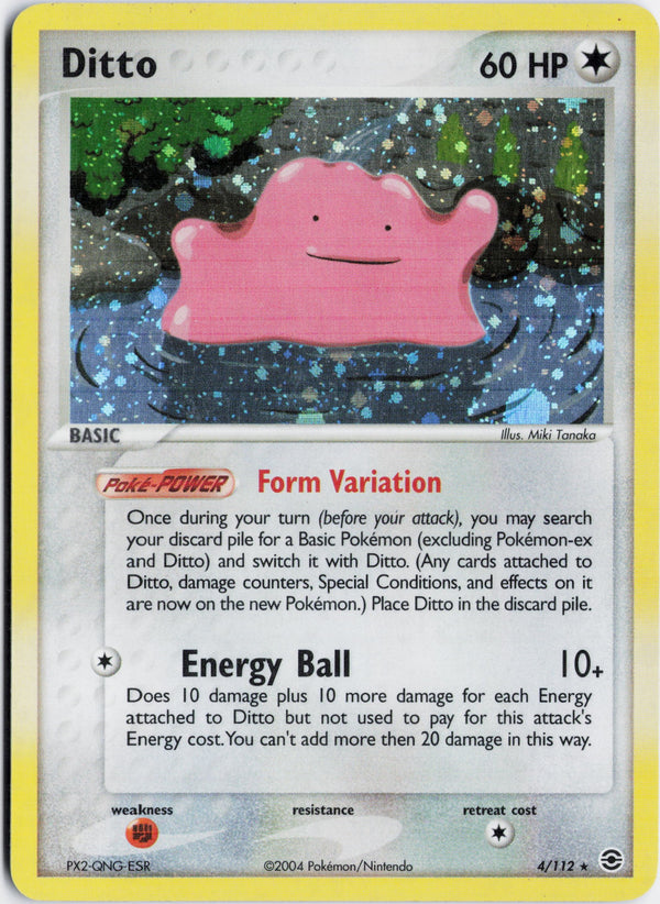 Carta Pokémon Ditto · FireRed & LeafGreen #4/112 (NM) — pieza única en Moon's Collectibles México