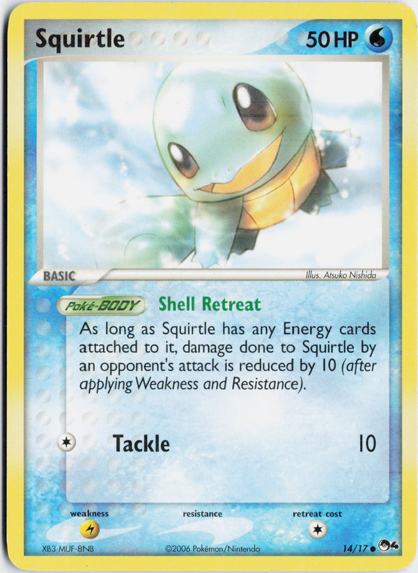 Carta Pokémon Squirtle · POP Series 4 #14/17 (LP) — pieza única en Moon's Collectibles México