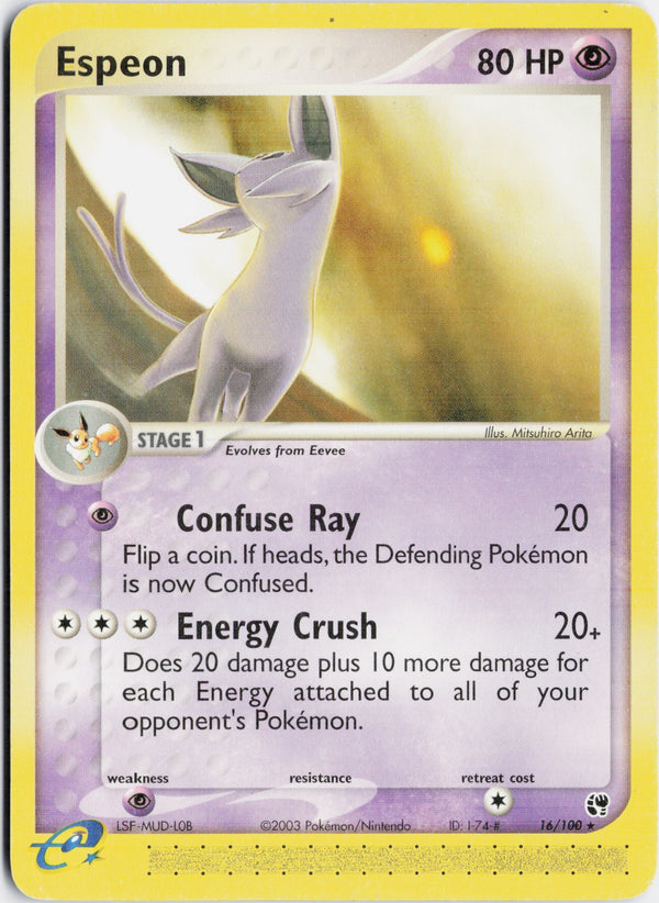 Carta Pokémon Espeon · Sandstorm #16/100 (LP) — pieza única en Moon's Collectibles México