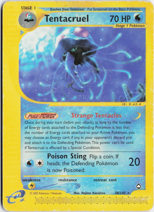 Carta Pokémon Tentacruel · Aquapolis #38/147 (LP) — pieza única en Moon's Collectibles México