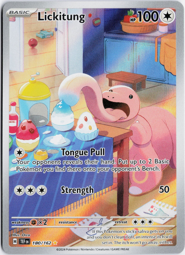 Carta Pokémon Lickitung · Temporal Forces #180/162 (NM) — pieza única en Moon's Collectibles México
