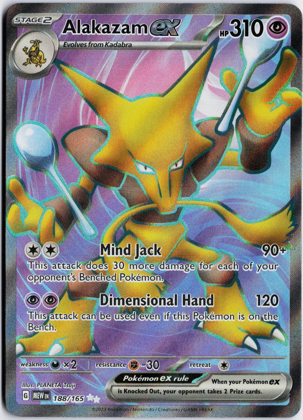 Carta Pokémon Alakazam ex · 151 #188/165 (NM) — pieza única en Moon's Collectibles México
