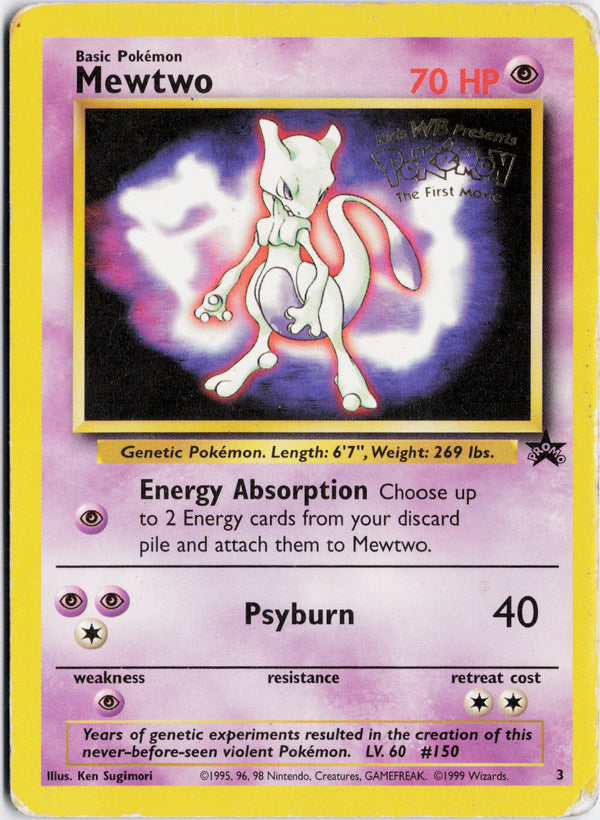 Carta Pokémon Mewtwo · Wizards Black Star Promos #3 (DMG) — pieza única en Moon's Collectibles México
