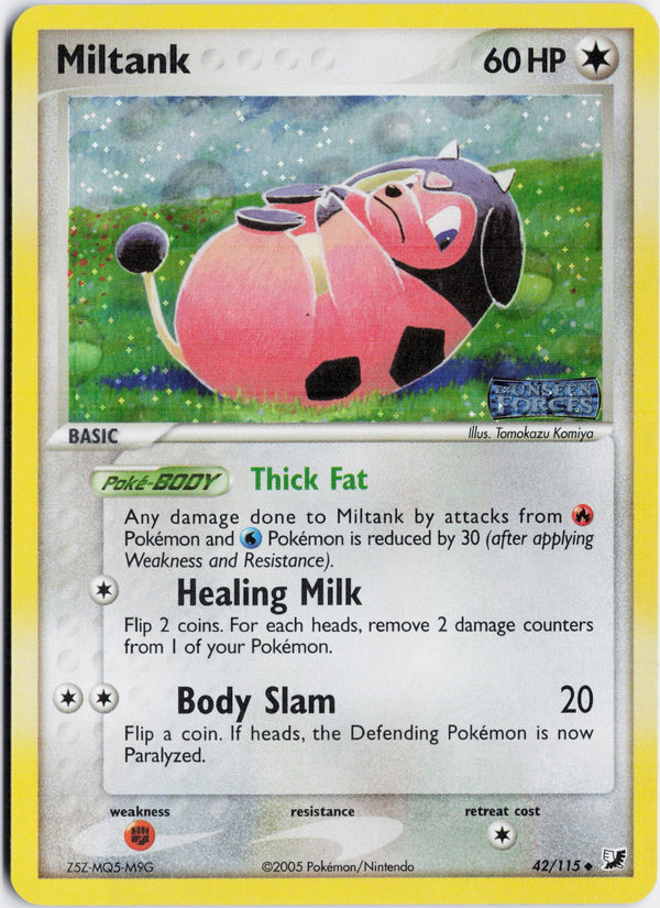 Carta Pokémon Miltank · Unseen Forces #42/115 (NM) — pieza única en Moon's Collectibles México