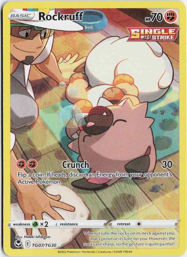 Carta Pokémon Rockruff · Silver Tempest Trainer Gallery #TG07/TG30 (NM) — pieza única en Moon's Collectibles México
