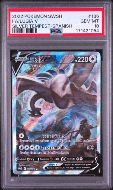 Carta Pokémon Lugia V · Silver Tempest #186/195 (PSA 10) — pieza única en Moon's Collectibles México