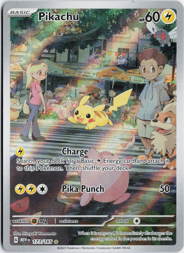 Carta Pokémon Pikachu · 151 #173/165 (NM) — pieza única en Moon's Collectibles México