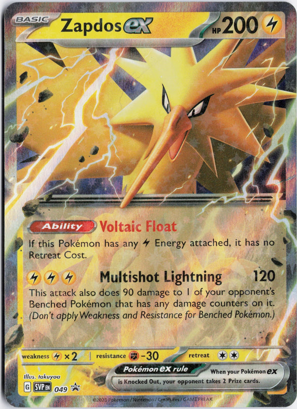Carta Pokémon Zapdos ex · Scarlet & Violet Black Star Promos #049 (NM) — pieza única en Moon's Collectibles México