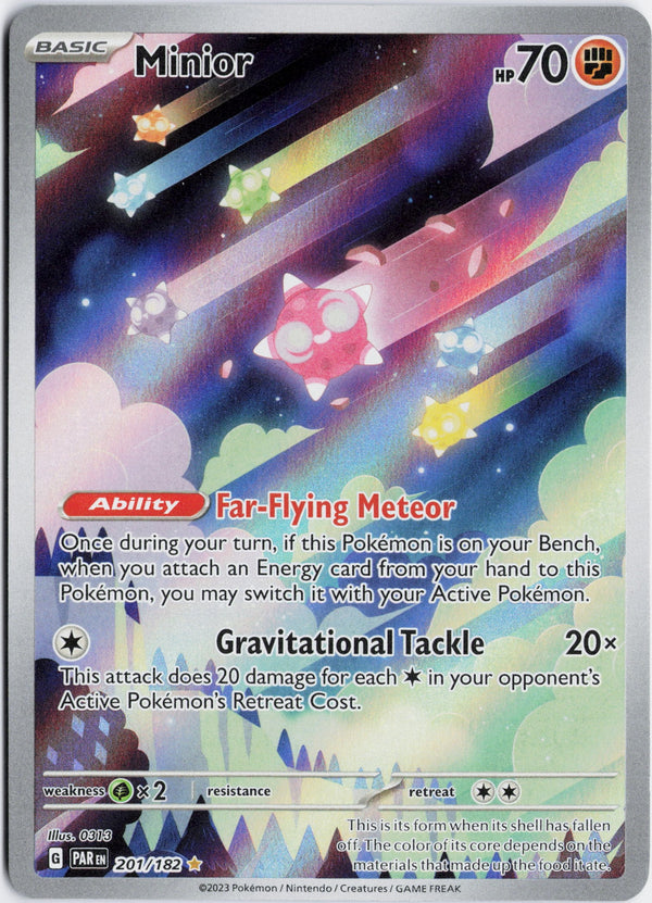 Carta Pokémon Minior · Paradox Rift #201/182 (NM) — pieza única en Moon's Collectibles México