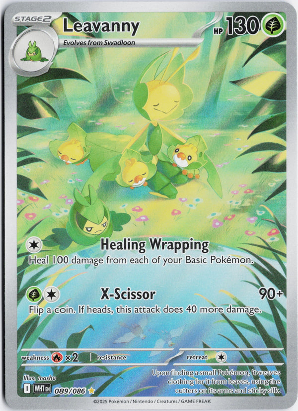 Carta Pokémon Leavanny · White Flare #089/086 (NM) — pieza única en Moon's Collectibles México