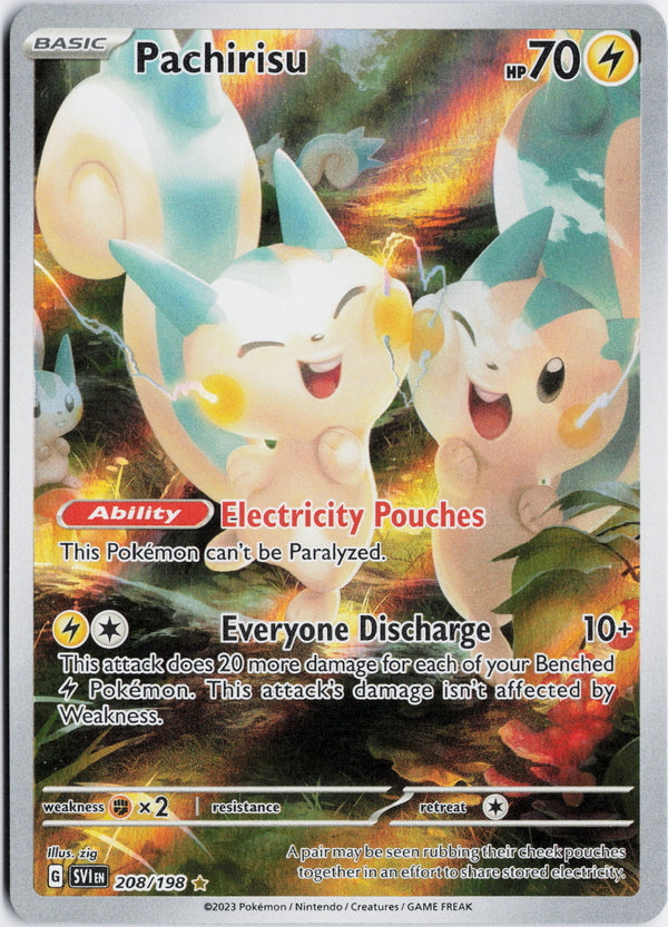 Carta Pokémon Pachirisu · Scarlet & Violet #208/198 (NM) — pieza única en Moon's Collectibles México