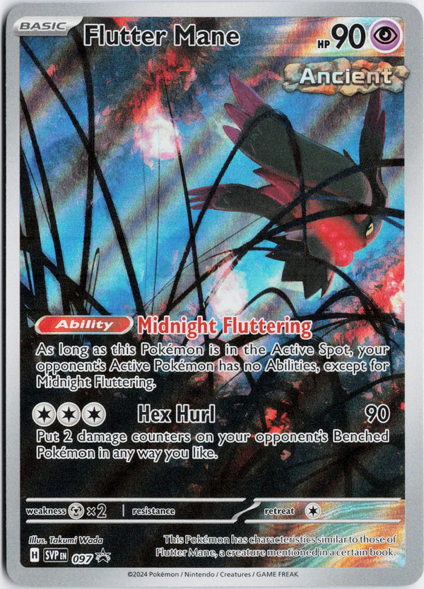 Carta Pokémon Flutter Mane · Scarlet & Violet Black Star Promos #097 (NM) — pieza única en Moon's Collectibles México
