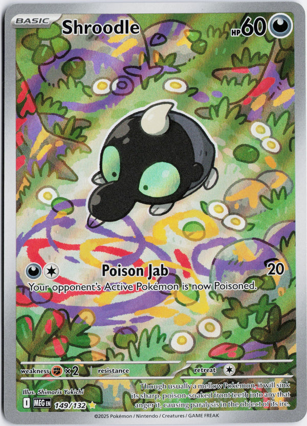 Carta Pokémon Shroodle · Mega Evolution #149/132 (NM) — pieza única en Moon's Collectibles México