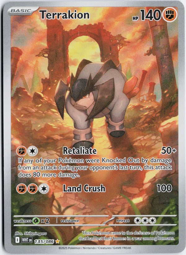 Carta Pokémon Terrakion · White Flare #135/086 (NM) — pieza única en Moon's Collectibles México