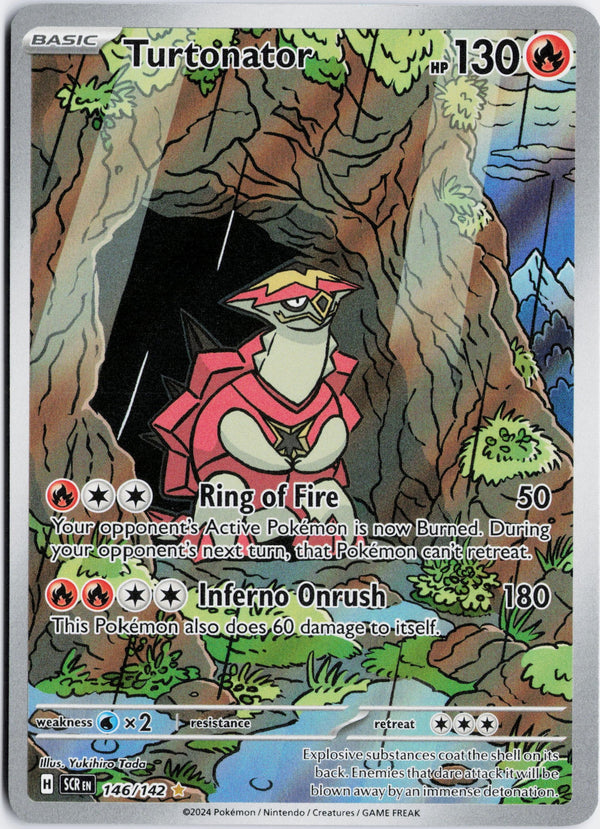 Carta Pokémon Turtonator · Stellar Crown #146/142 (NM) — pieza única en Moon's Collectibles México