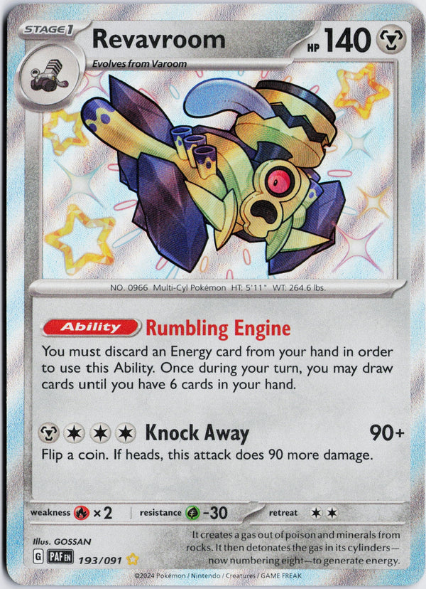 Carta Pokémon Revavroom · Paldean Fates #193/091 (NM) — pieza única en Moon's Collectibles México