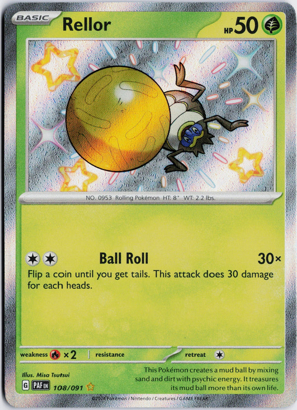 Carta Pokémon Rellor · Paldean Fates #108/091 (NM) — pieza única en Moon's Collectibles México
