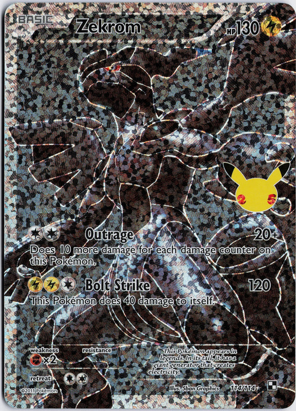 Carta Pokémon Zekrom · Celebrations: Classic Collection #114 (NM) — pieza única en Moon's Collectibles México