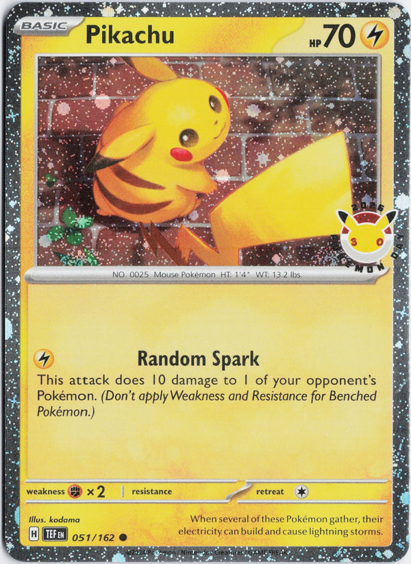 Carta Pokémon Pikachu · Temporal Forces #051/162 (NM) — pieza única en Moon's Collectibles México