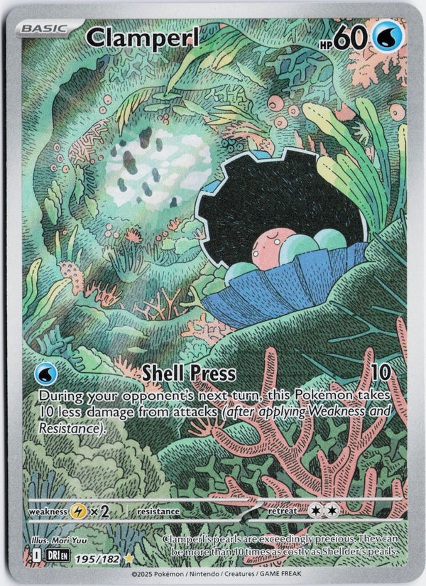 Carta Pokémon Clamperl · Destined Rivals #195/182 (NM) — pieza única en Moon's Collectibles México