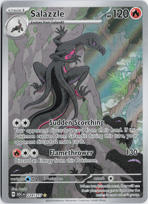 Carta Pokémon Salazzle · Ascended Heroes #224/217 (NM) — pieza única en Moon's Collectibles México