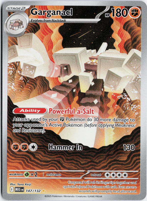 Carta Pokémon Garganacl · Mega Evolution #147/132 (NM) — pieza única en Moon's Collectibles México