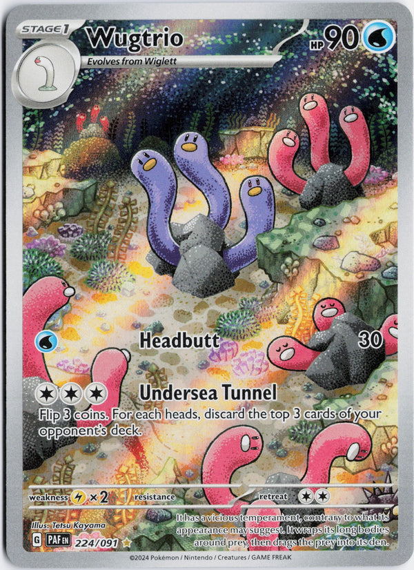 Carta Pokémon Wugtrio · Paldean Fates #224/091 (NM) — pieza única en Moon's Collectibles México