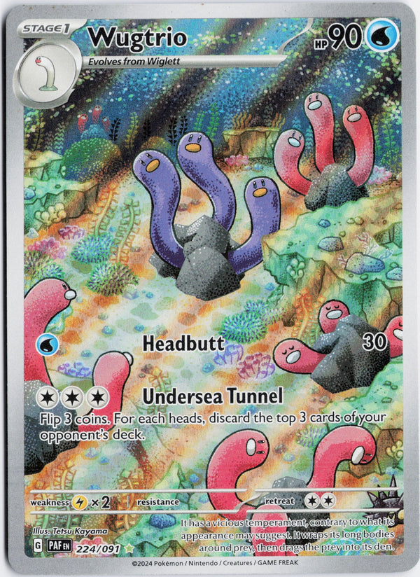 Carta Pokémon Wugtrio · Paldean Fates #224/091 (NM) — pieza única en Moon's Collectibles México