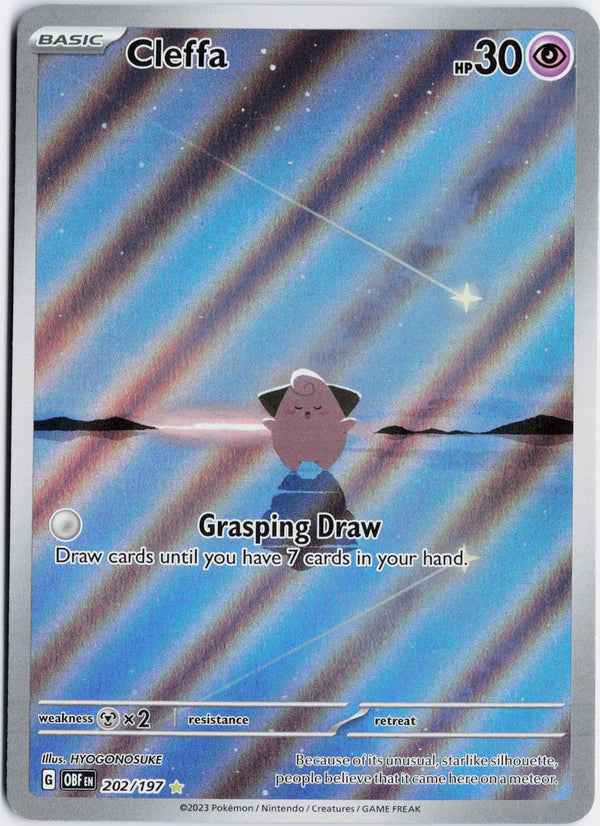Carta Pokémon Cleffa · Obsidian Flames #202/197 (NM) — pieza única en Moon's Collectibles México