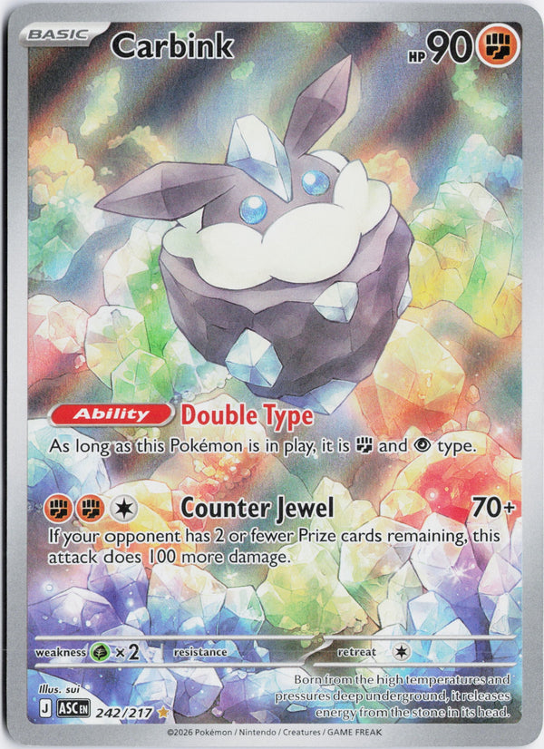 Carta Pokémon Carbink · Ascended Heroes #242/217 (NM) — pieza única en Moon's Collectibles México