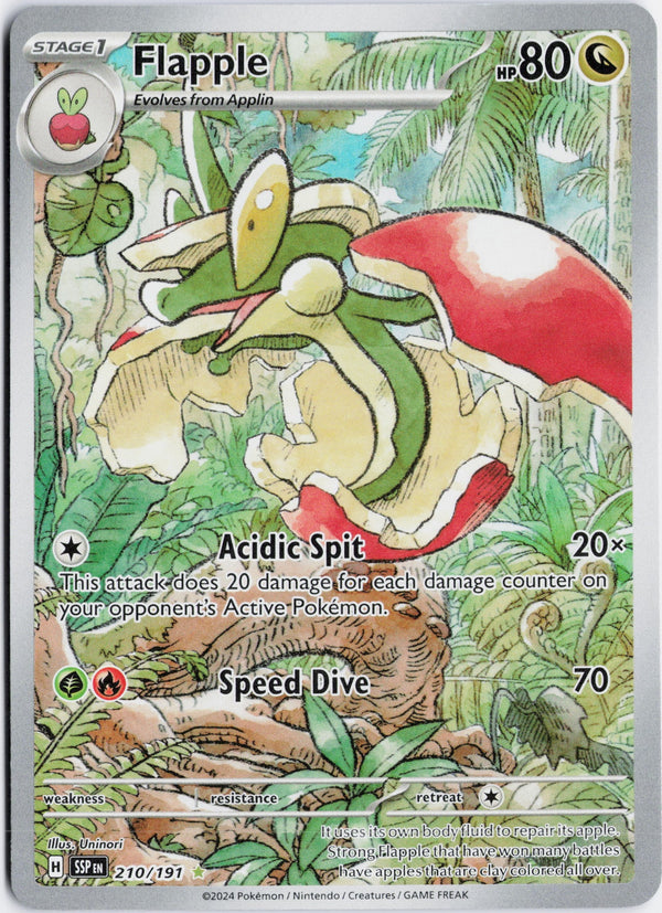 Carta Pokémon Flapple · Surging Sparks #210/191 (NM) — pieza única en Moon's Collectibles México