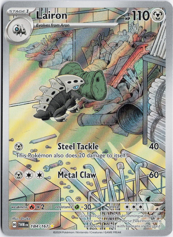 Carta Pokémon Lairon · Twilight Masquerade #184/167 (NM) — pieza única en Moon's Collectibles México