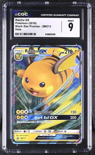 Carta Pokémon Raichu-GX · SM Black Star Promos #SM213 (CGC 9) — pieza única en Moon's Collectibles México