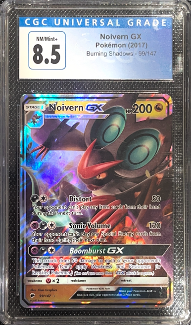 Carta Pokémon Noivern-GX · Burning Shadows #99/147 (CGC 8.5) — pieza única en Moon's Collectibles México