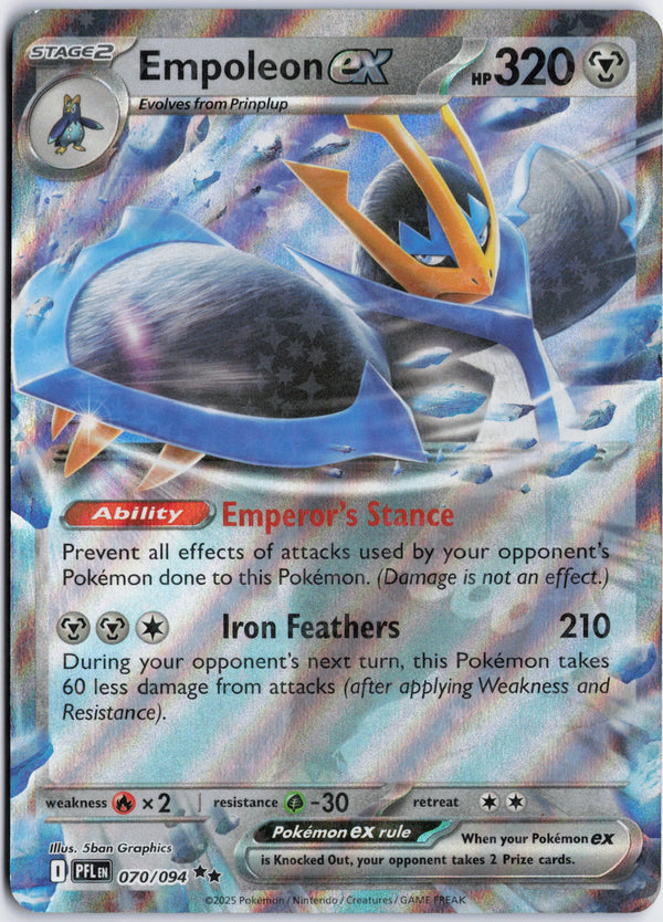 Carta Pokémon Empoleon ex · Phantasmal Flames #070/094 (NM) — pieza única en Moon's Collectibles México