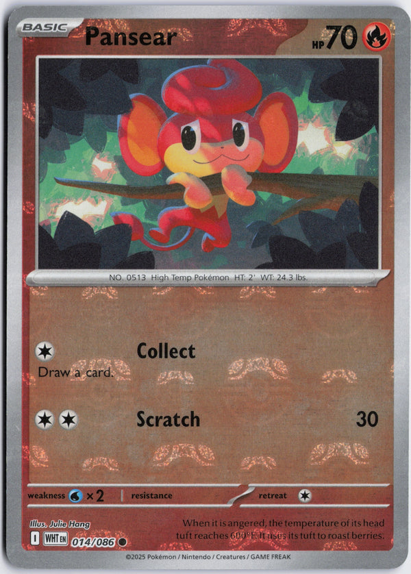 Carta Pokémon Pansear · White Flare #014/086 (NM) — pieza única en Moon's Collectibles México