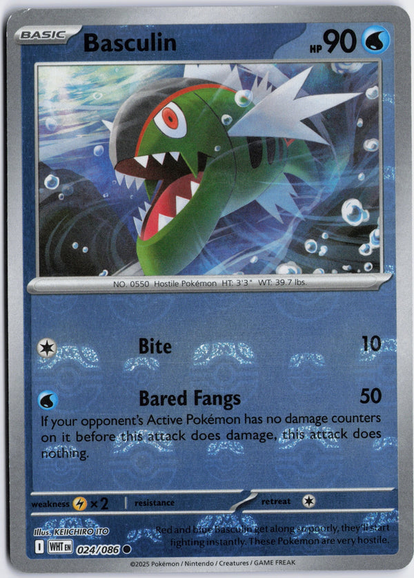 Carta Pokémon Basculin · White Flare #024/086 (NM) — pieza única en Moon's Collectibles México